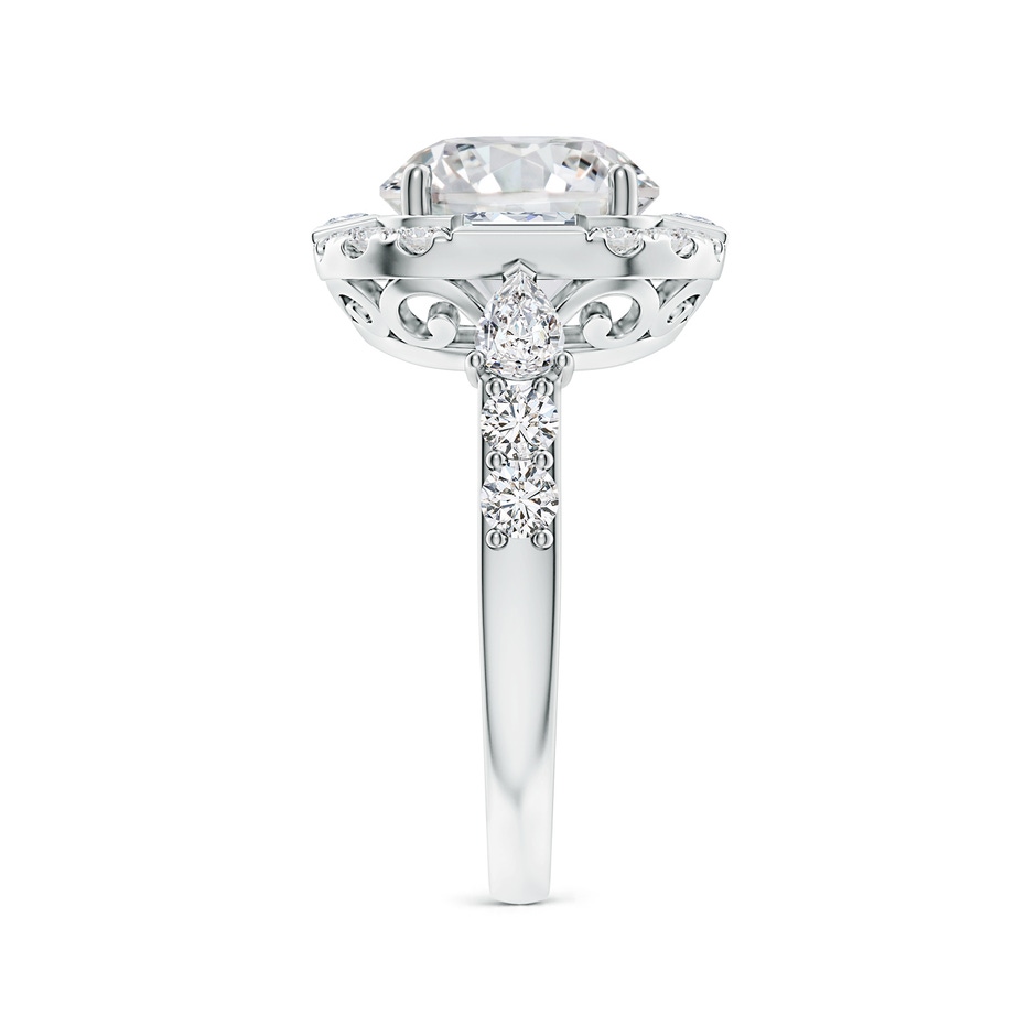 9.2mm HSI2 Round Diamond Unique Halo Engagement Ring with Accents in White Gold side 299