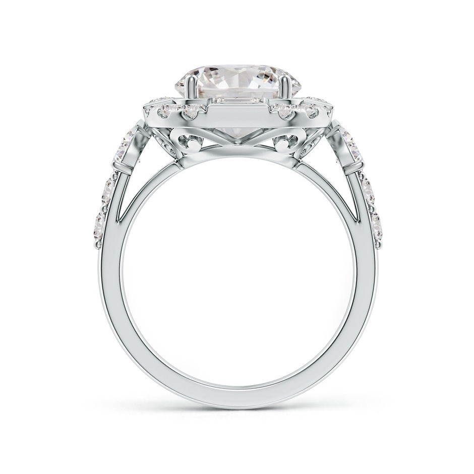 9.2mm IJI1I2 Round Diamond Unique Halo Engagement Ring with Accents in White Gold side 199