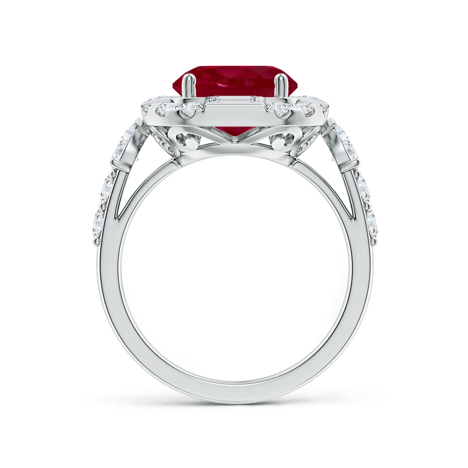 9mm AA Round Ruby Unique Halo Engagement Ring with Accents in White Gold side 199