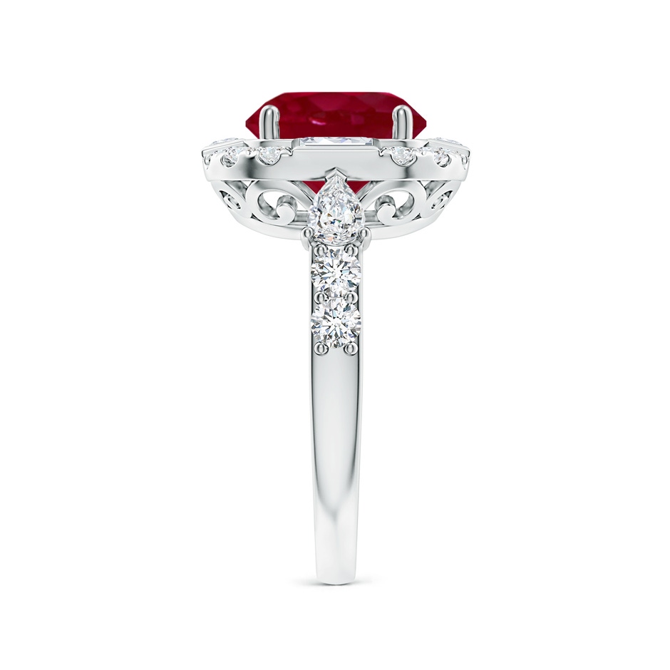 9mm AA Round Ruby Unique Halo Engagement Ring with Accents in White Gold side 299