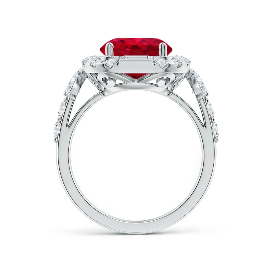 9mm AAA Round Ruby Unique Halo Engagement Ring with Accents in White Gold side 199