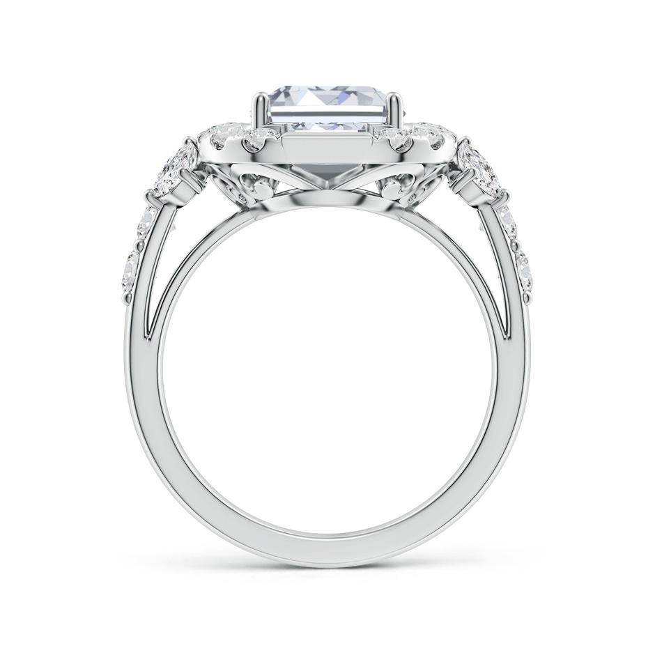 10x7mm HSI2 Emerald-Cut Diamond Unique Halo Engagement Ring with Accents in White Gold side 199