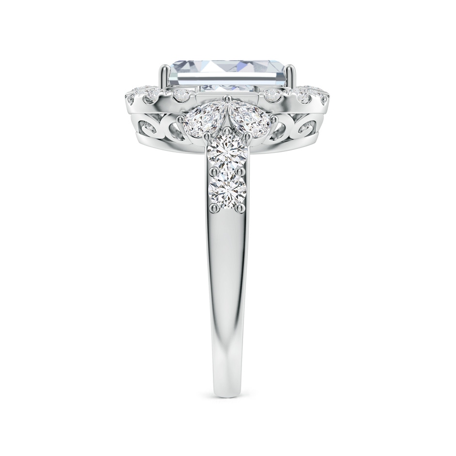 10x7mm HSI2 Emerald-Cut Diamond Unique Halo Engagement Ring with Accents in White Gold side 299