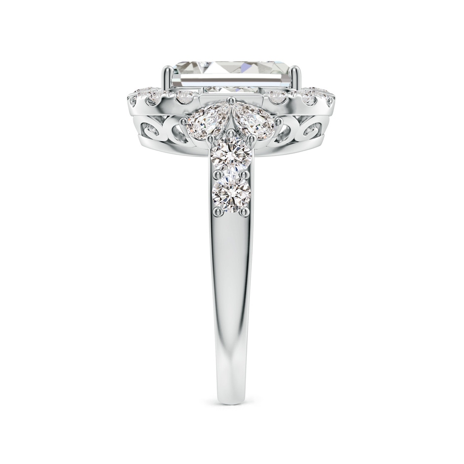 10x7mm IJI1I2 Emerald-Cut Diamond Unique Halo Engagement Ring with Accents in White Gold side 299