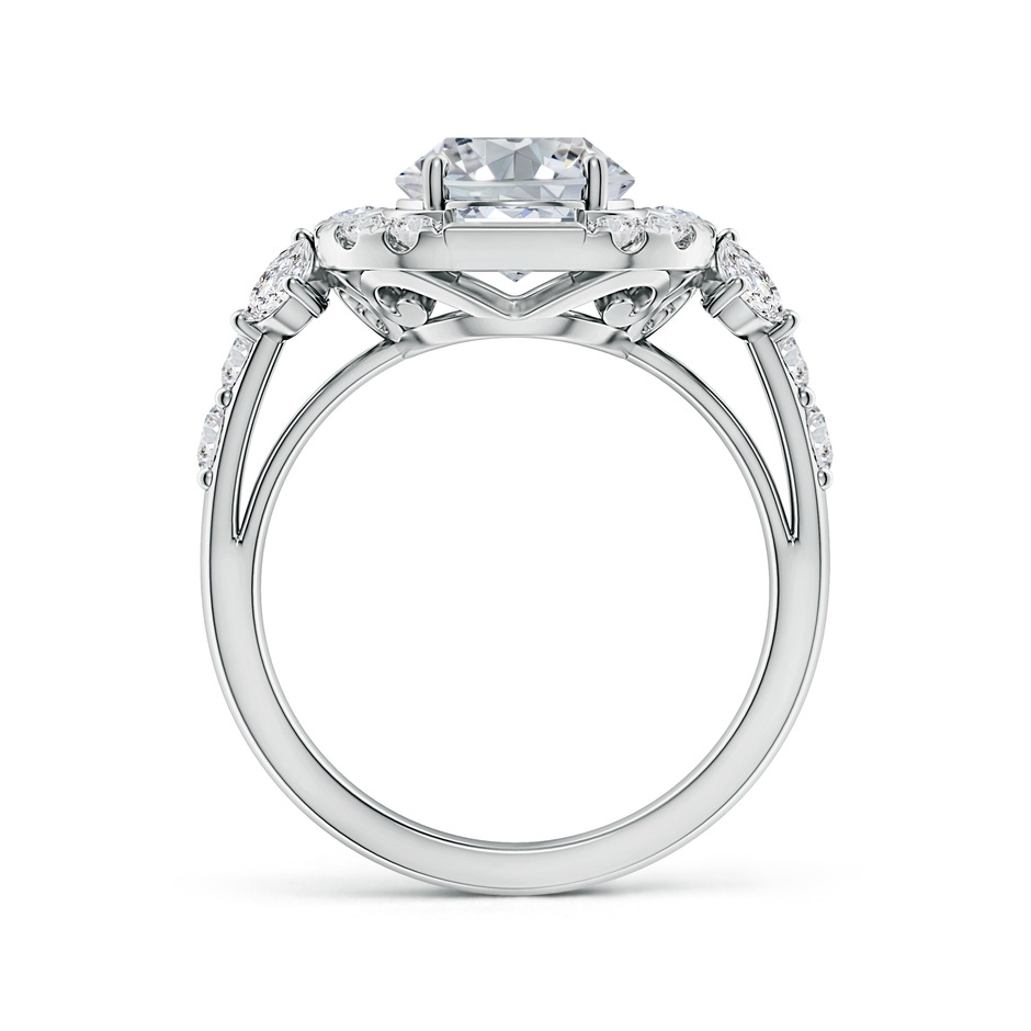 10x8mm HSI2 Oval Diamond Unique Halo Engagement Ring with Accents in White Gold side 199