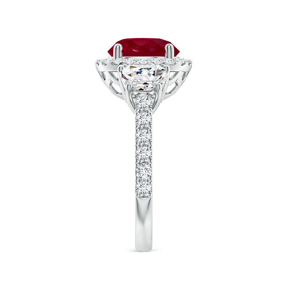 9mm AA Round Ruby and Half Moon Diamond Halo Engagement Ring in White Gold side 299