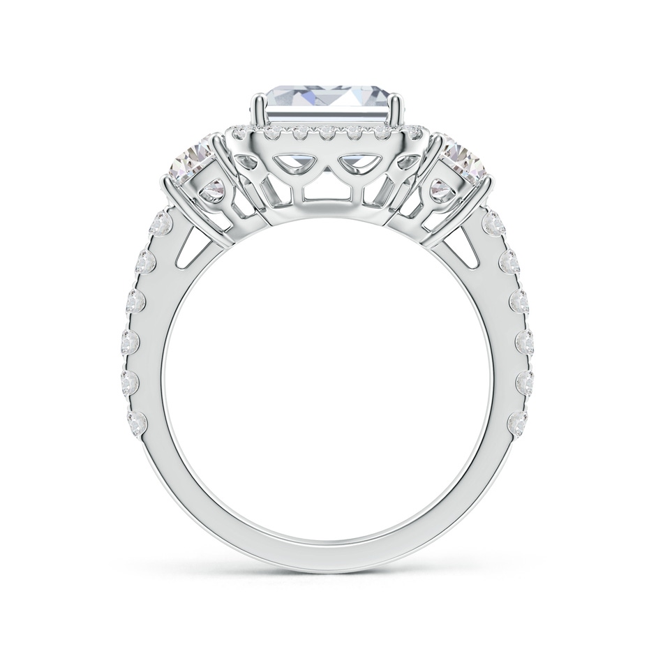 10x7mm HSI2 Emerald-Cut and Half Moon Diamond Halo Engagement Ring in White Gold side 199