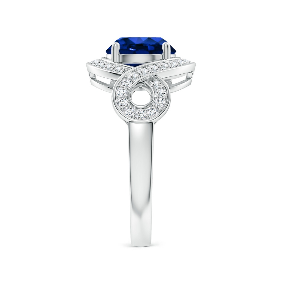 8mm Lab-Grown Round Blue Sapphire Infinity Engagement Ring with Accents in P950 Platinum side 299