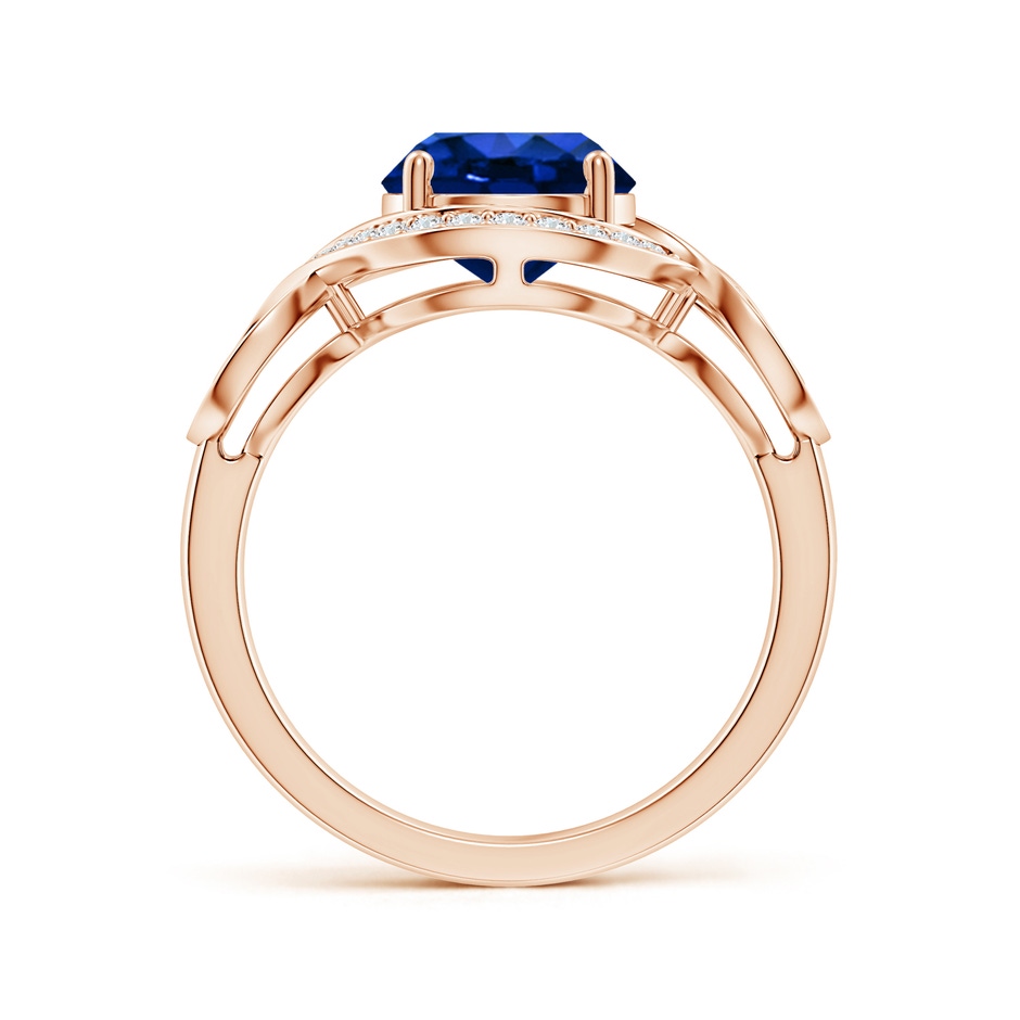 8mm Lab-Grown Round Blue Sapphire Infinity Engagement Ring with Accents in Rose Gold side 199