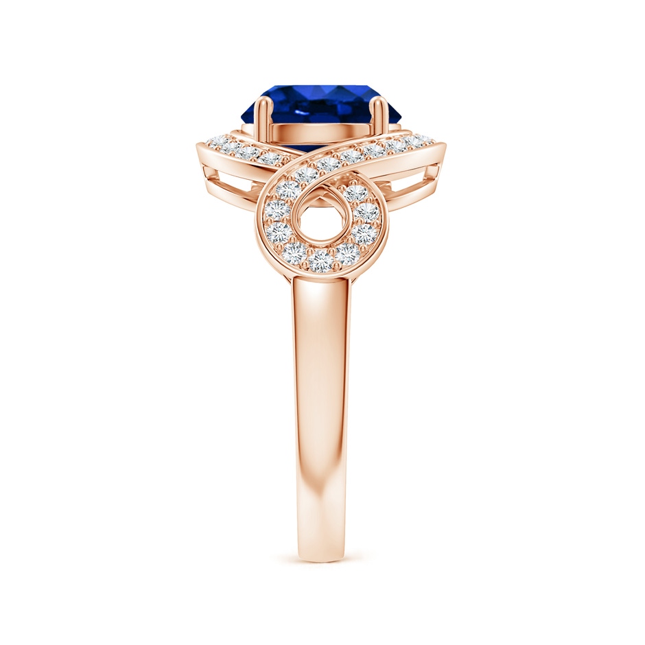8mm Lab-Grown Round Blue Sapphire Infinity Engagement Ring with Accents in Rose Gold side 299