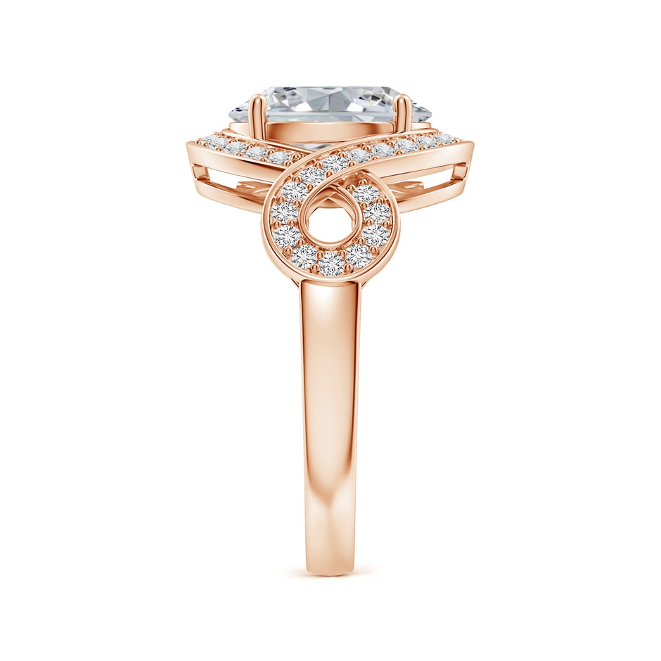 10x8mm HSI2 Oval Diamond Infinity Engagement Ring with Accents in 18K Rose Gold side 299