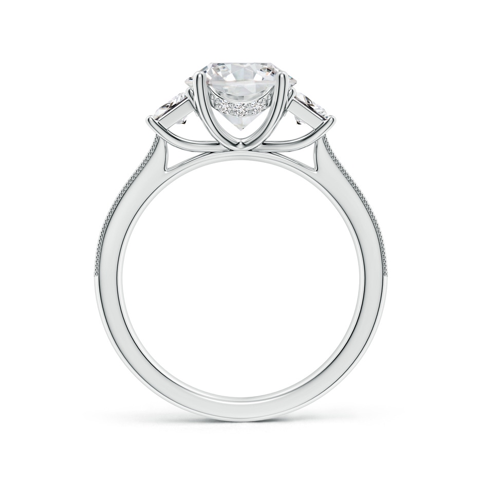 8.1mm HSI2 Round and Trapezoid Diamond Hidden Halo Engagement Ring in White Gold side 199