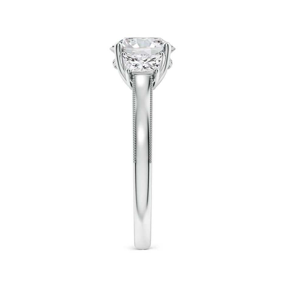 8.1mm HSI2 Round and Trapezoid Diamond Hidden Halo Engagement Ring in White Gold side 299