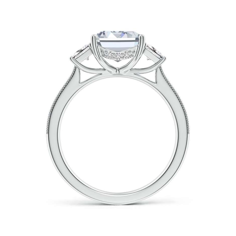 10x7mm HSI2 Emerald-Cut and Trapezoid Diamond Hidden Halo Engagement Ring in P950 Platinum side 199