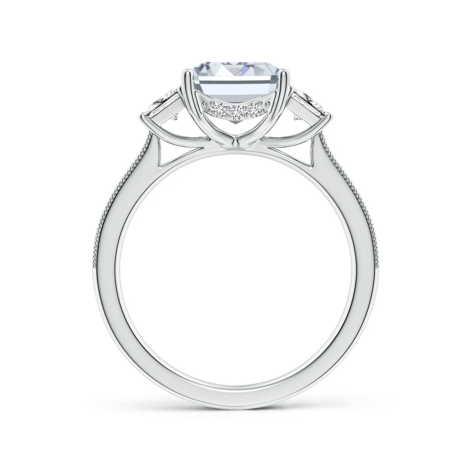 10x7mm HSI2 Emerald-Cut and Trapezoid Diamond Hidden Halo Engagement Ring in White Gold side 199