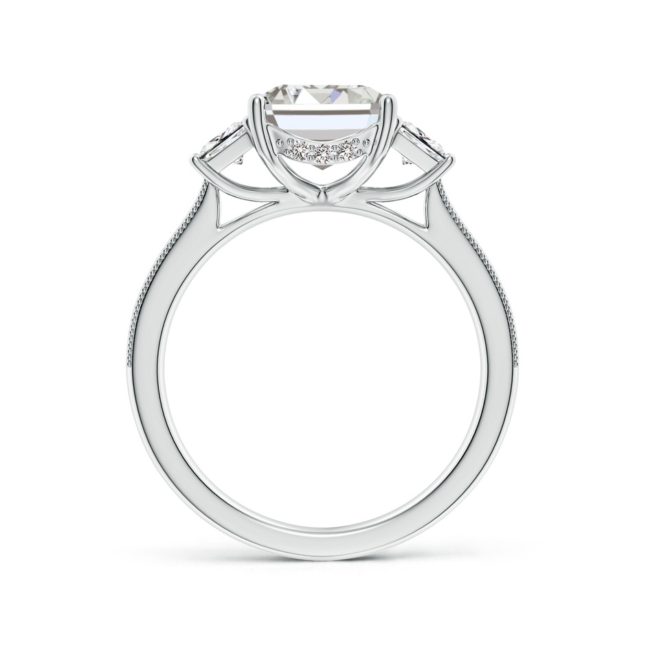 10x7mm IJI1I2 Emerald-Cut and Trapezoid Diamond Hidden Halo Engagement Ring in White Gold side 199