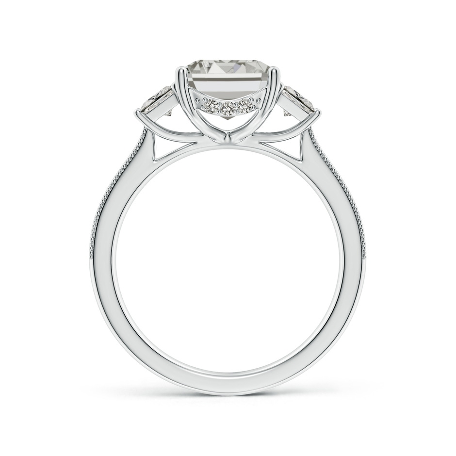 10x7mm KI3 Emerald-Cut and Trapezoid Diamond Hidden Halo Engagement Ring in P950 Platinum side 199