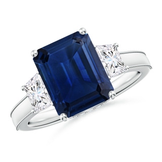 Emerald Cut AAA Blue Sapphire