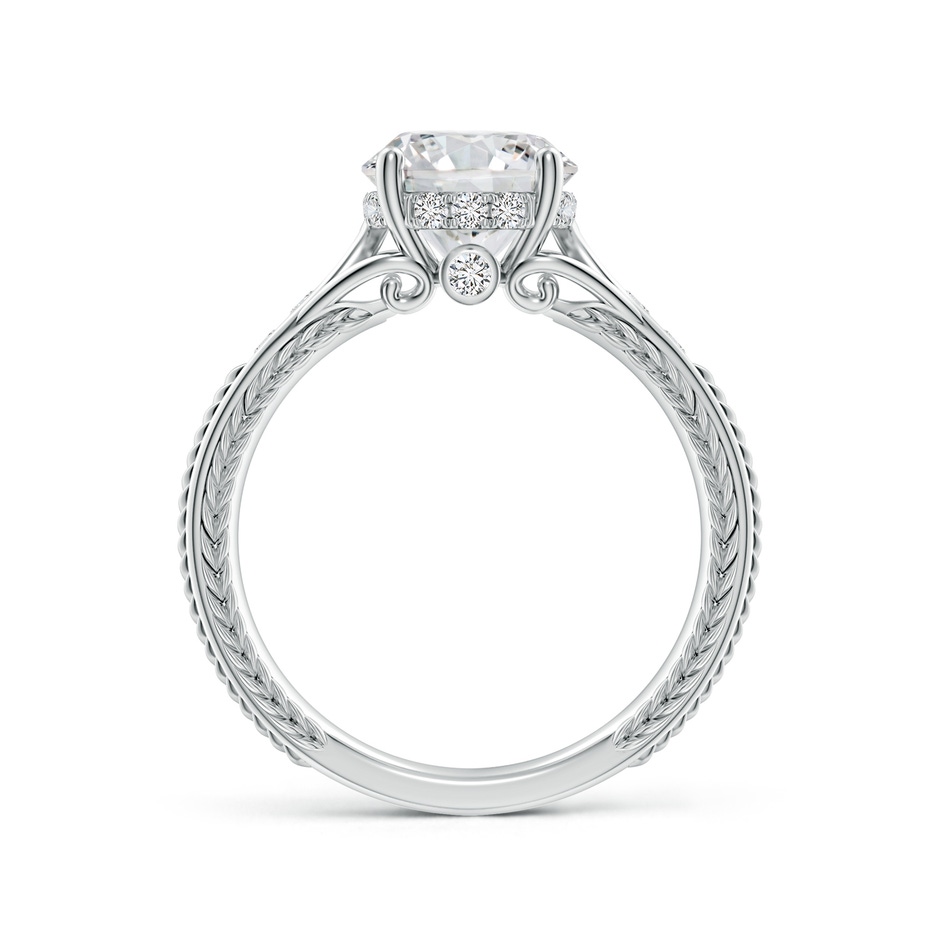 8.1mm HSI2 Vintage Inspired Round Diamond Hidden Halo Engagement Ring in 18K White Gold side 199