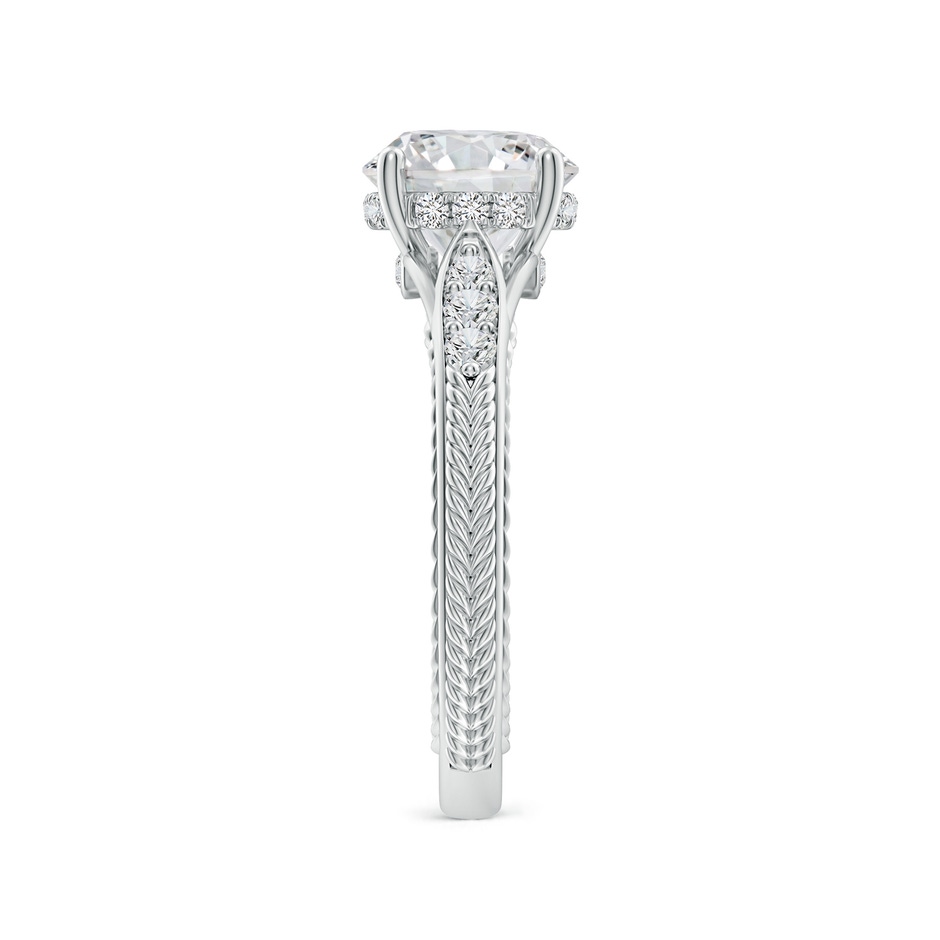 8.1mm HSI2 Vintage Inspired Round Diamond Hidden Halo Engagement Ring in 18K White Gold side 299