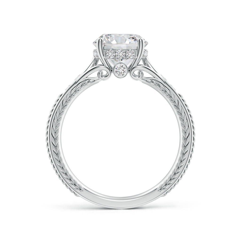 8.1mm HSI2 Vintage Inspired Round Diamond Hidden Halo Engagement Ring in White Gold - side 199