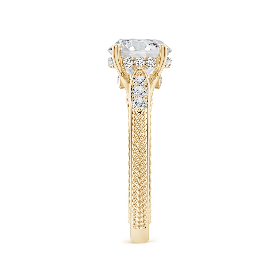 8.1mm HSI2 Vintage Inspired Round Diamond Hidden Halo Engagement Ring in Yellow Gold side 299