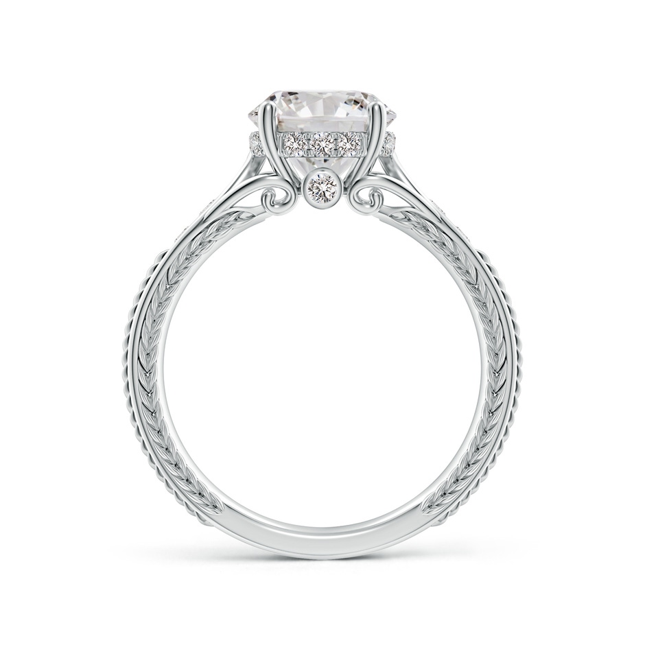 8.1mm IJI1I2 Vintage Inspired Round Diamond Hidden Halo Engagement Ring in White Gold side 199