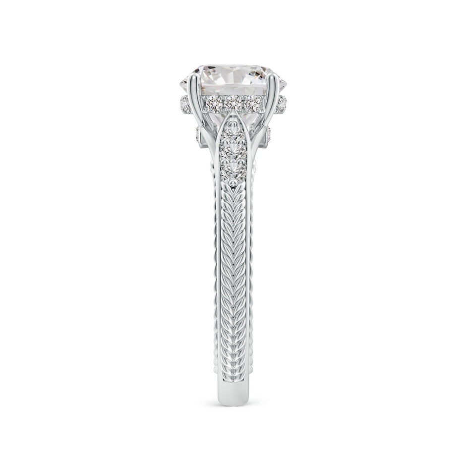 8.1mm IJI1I2 Vintage Inspired Round Diamond Hidden Halo Engagement Ring in White Gold side 299