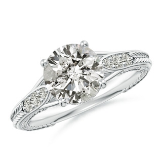 8.1mm KI3 Vintage Inspired Round Diamond Hidden Halo Engagement Ring in P950 Platinum