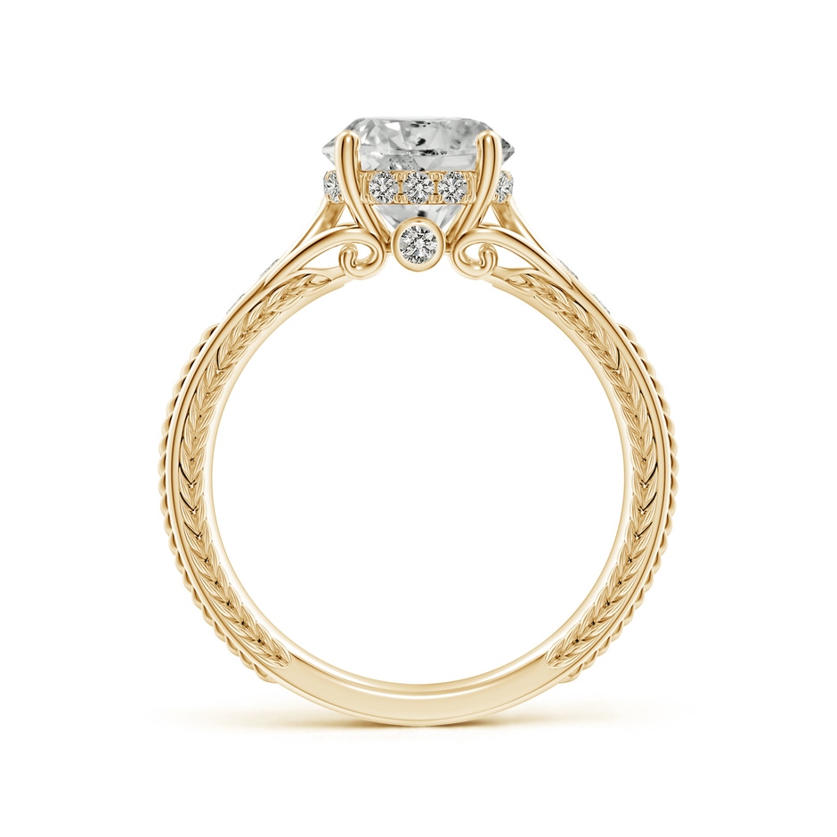 8.1mm KI3 Vintage Inspired Round Diamond Hidden Halo Engagement Ring in Yellow Gold side 199