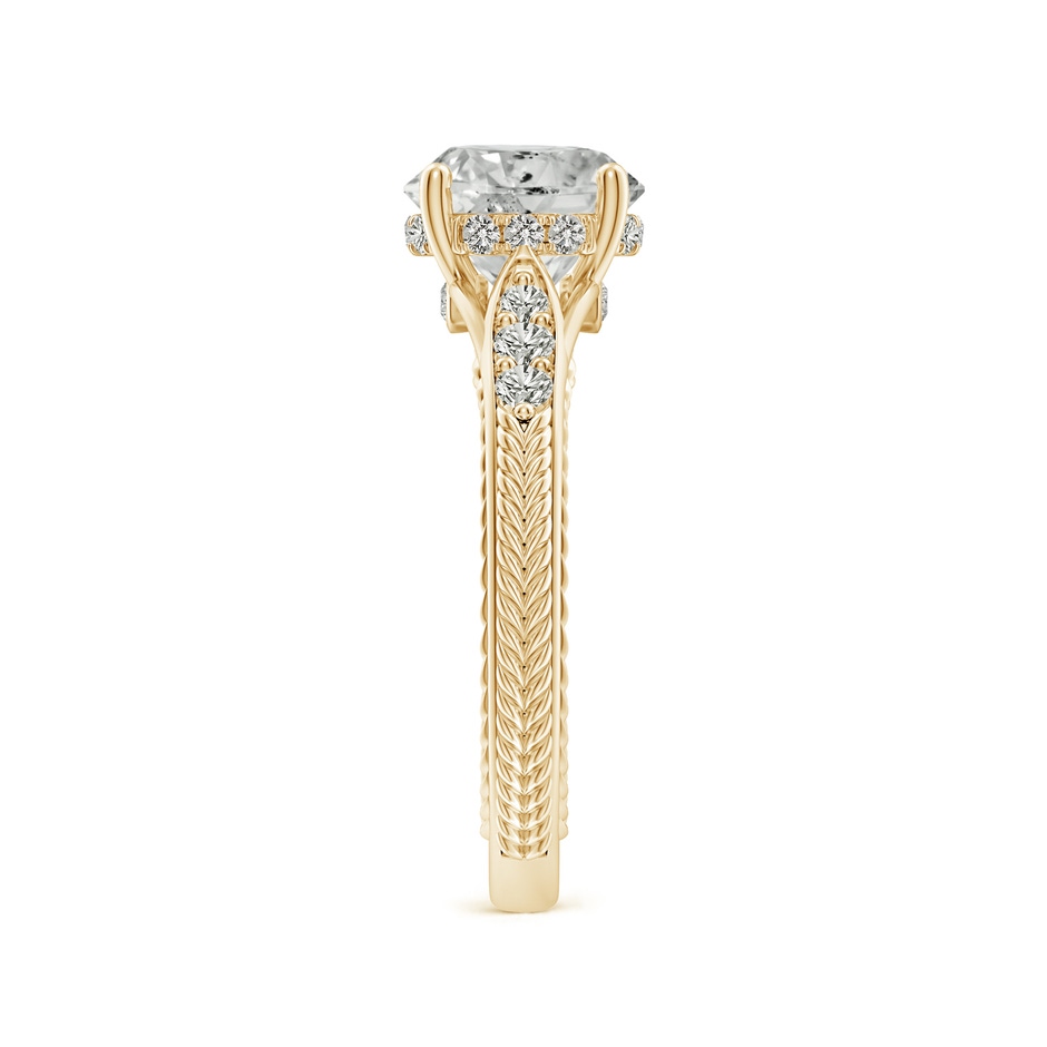 8.1mm KI3 Vintage Inspired Round Diamond Hidden Halo Engagement Ring in Yellow Gold side 299