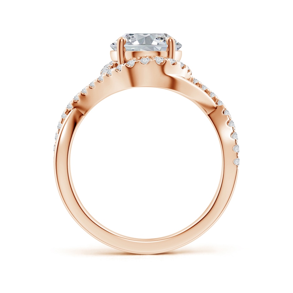 10x8mm HSI2 Oval Diamond Criss Cross Shank Engagement Ring with Accents in Rose Gold side 199