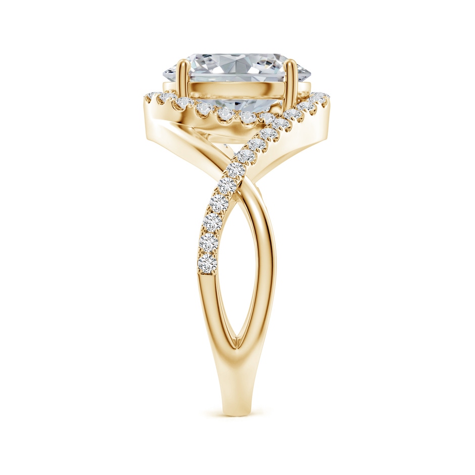 10x8mm HSI2 Oval Diamond Criss Cross Shank Engagement Ring with Accents in Yellow Gold side 299
