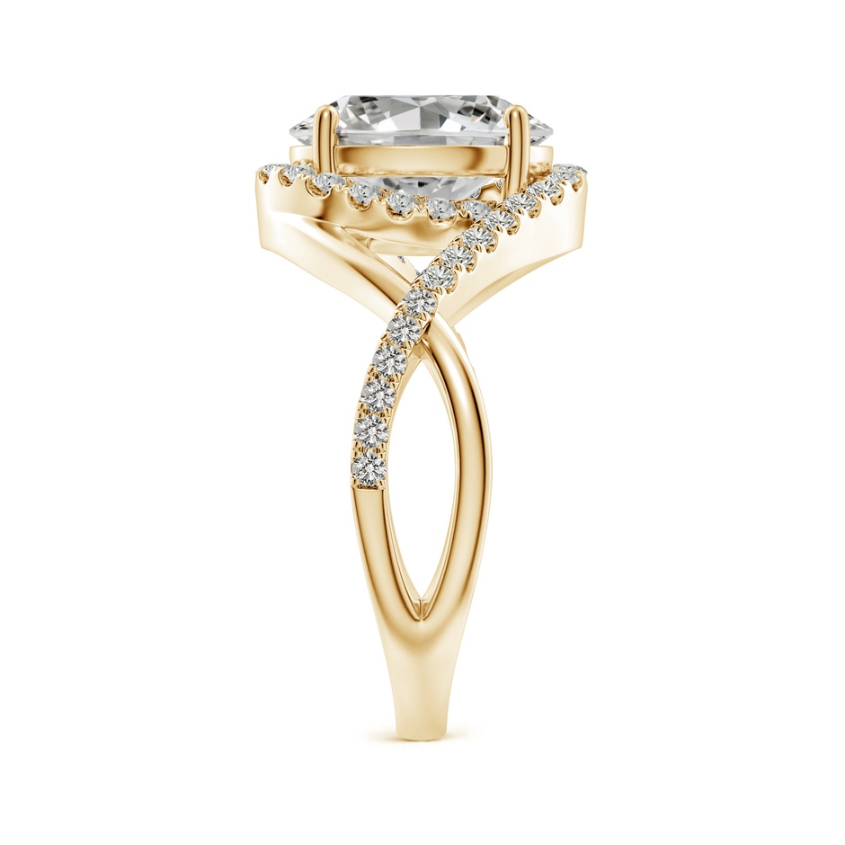 10x8mm KI3 Oval Diamond Criss Cross Shank Engagement Ring with Accents in Yellow Gold side 299