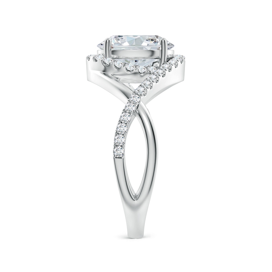 9x7mm GVS2 Oval Diamond Criss Cross Shank Engagement Ring with Accents in P950 Platinum side 299