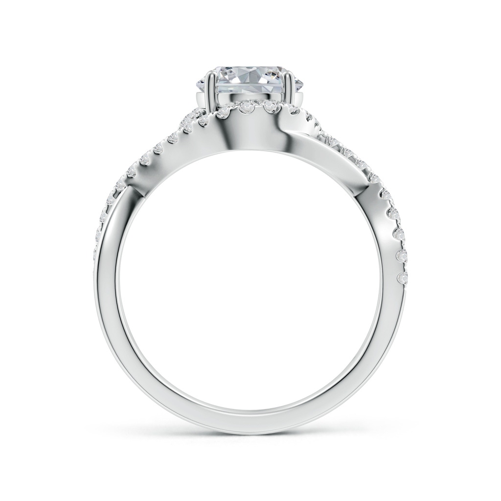 9x7mm HSI2 Oval Diamond Criss Cross Shank Engagement Ring with Accents in White Gold - side 199