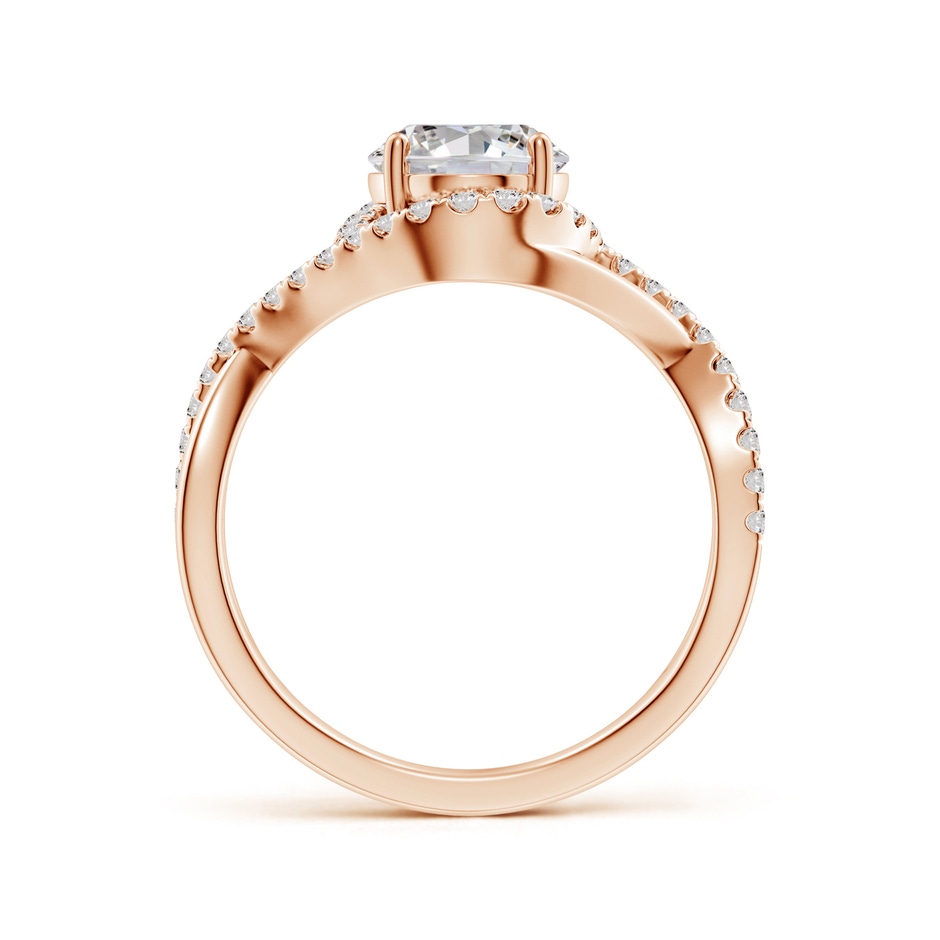 9x7mm IJI1I2 Oval Diamond Criss Cross Shank Engagement Ring with Accents in 18K Rose Gold side 199