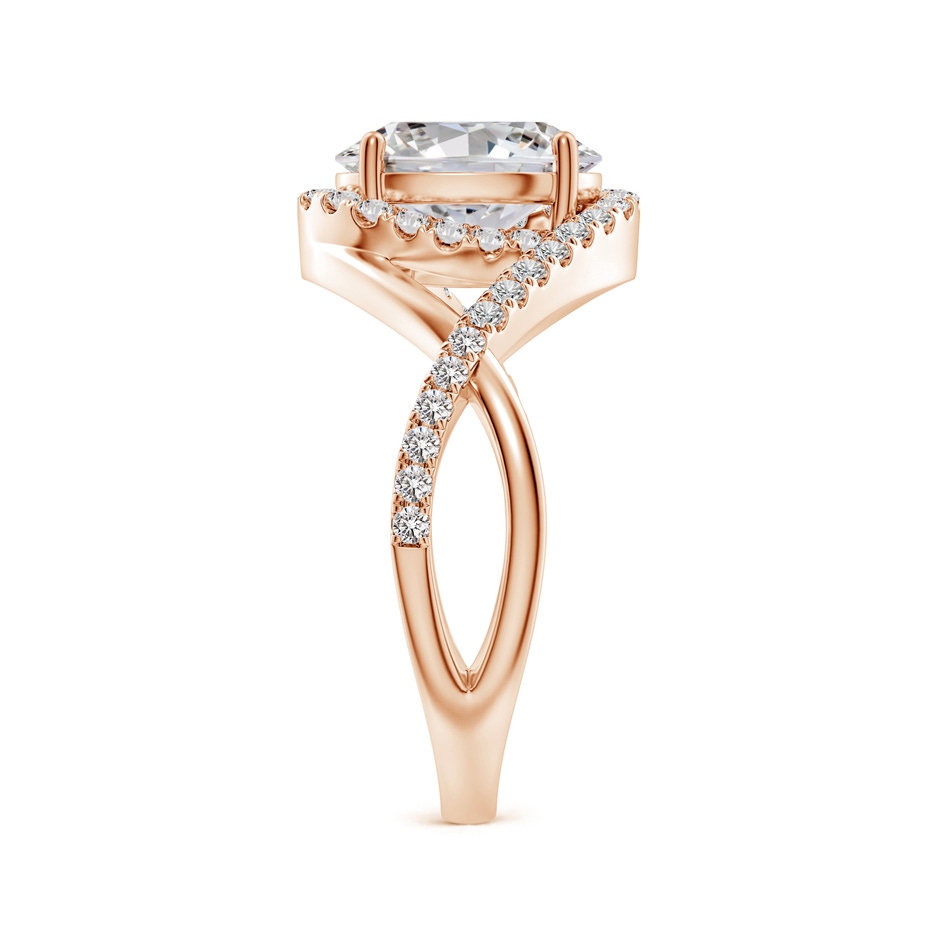 9x7mm IJI1I2 Oval Diamond Criss Cross Shank Engagement Ring with Accents in 18K Rose Gold side 299
