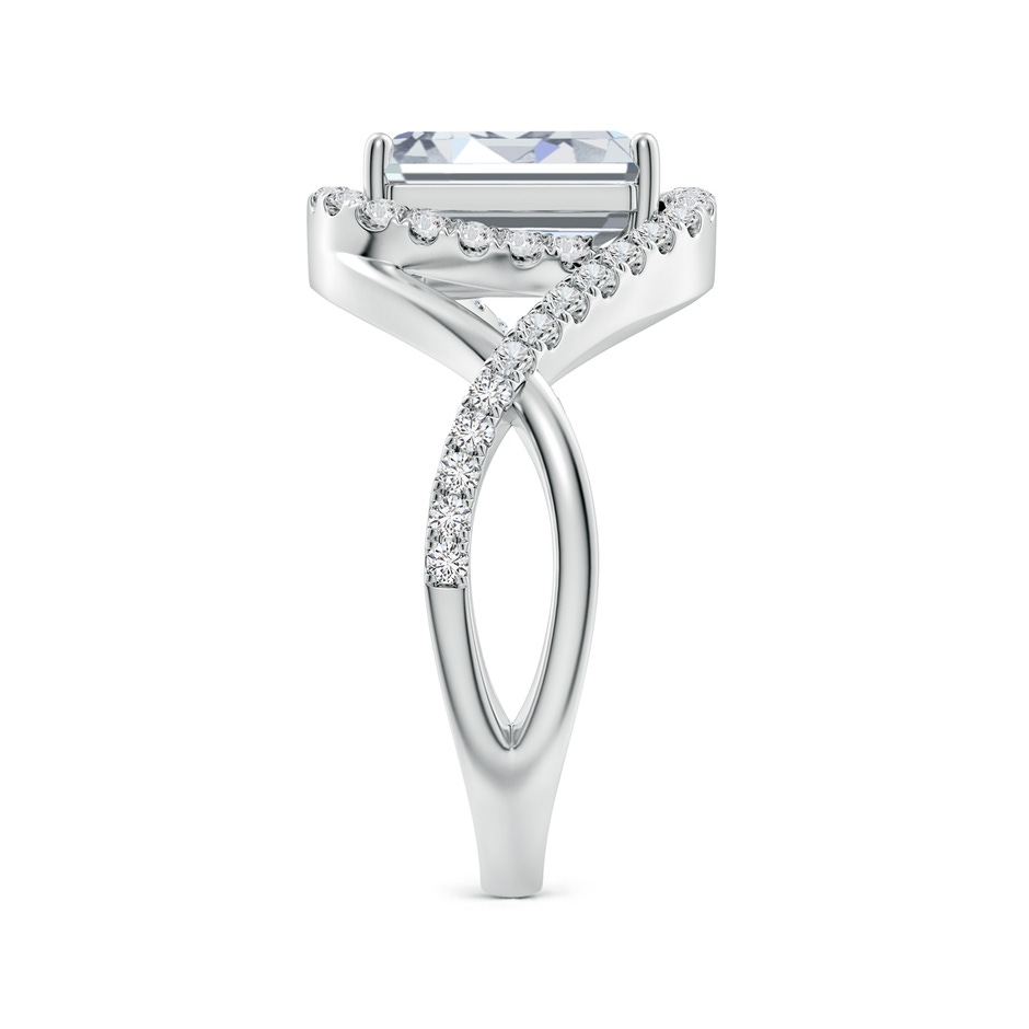 9x7mm HSI2 Emerald-Cut Diamond Criss Cross Shank Engagement Ring with Accents in White Gold side 299