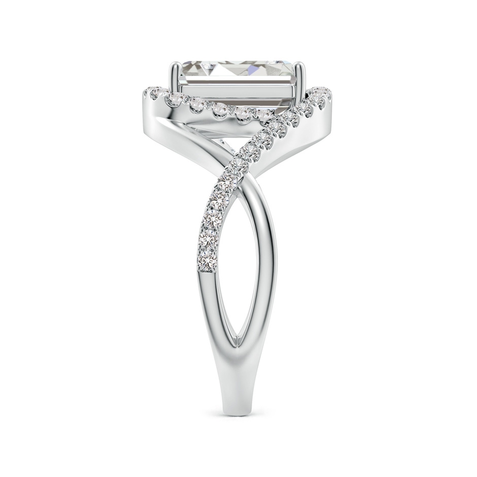 9x7mm IJI1I2 Emerald-Cut Diamond Criss Cross Shank Engagement Ring with Accents in White Gold side 299