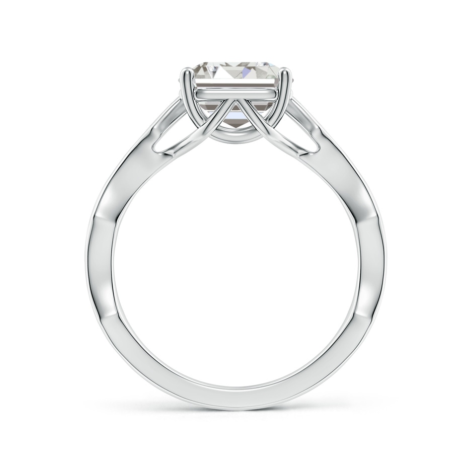 10x7mm IJI1I2 Emerald-Cut Diamond Wavy Shank Engagement Ring with Accents in White Gold side 199