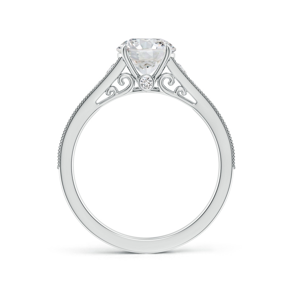 7mm HSI2 Vintage Inspired Round Diamond Engagement Ring with Milgrain in White Gold side 199