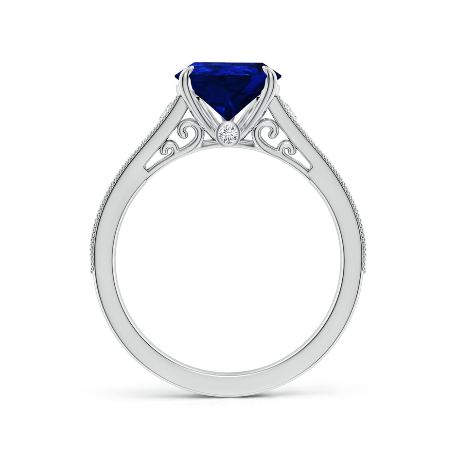 10x8mm Lab-Grown Vintage Inspired Pear-Shaped Blue Sapphire Engagement Ring with Milgrain in P950 Platinum side 199