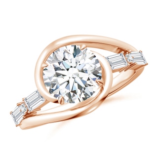 8.1mm GVS2 Vintage Inspired Round Diamond Bypass Shank Engagement Ring in Rose Gold