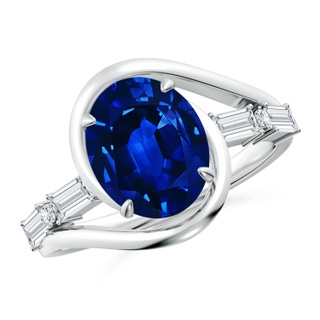 Oval Lab-Grown Lab Grown Blue Sapphire