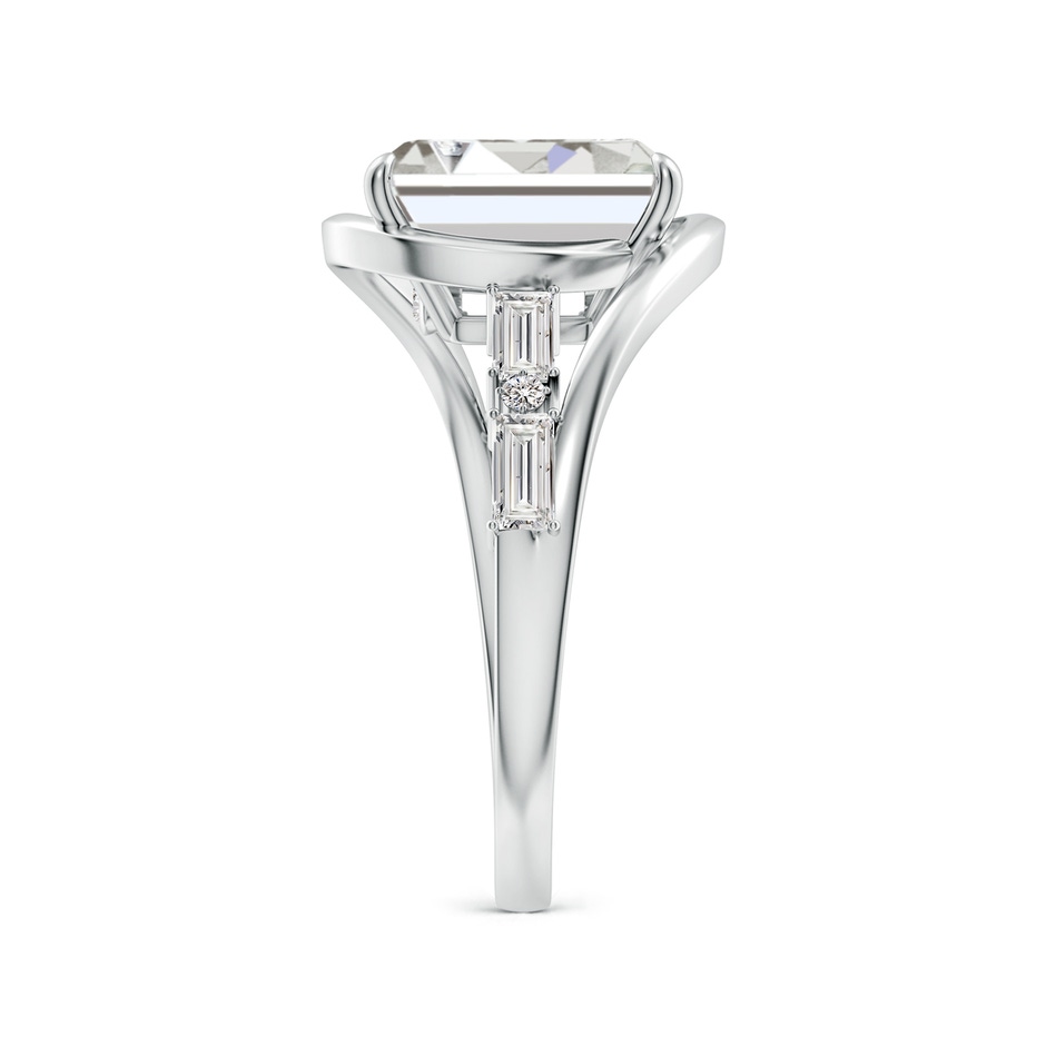 10x7mm IJI1I2 Vintage Inspired Emerald-Cut Diamond Bypass Shank Engagement Ring in White Gold side 299