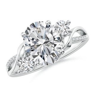 10x8mm HSI2 Nature Inspired Oval Diamond Twisted Vine Engagement Ring in P950 Platinum