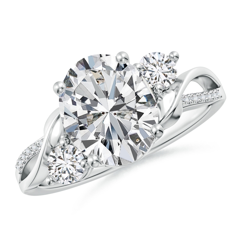 10x8mm HSI2 Nature Inspired Oval Diamond Twisted Vine Engagement Ring in P950 Platinum 