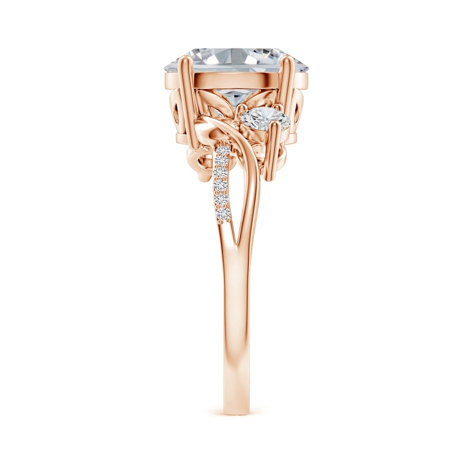10x8mm HSI2 Nature Inspired Oval Diamond Twisted Vine Engagement Ring in Rose Gold side 299