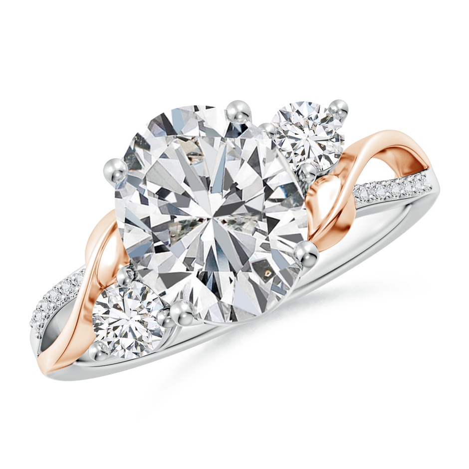 10x8mm HSI2 Nature Inspired Oval Diamond Twisted Vine Engagement Ring in White Gold Rose Gold 